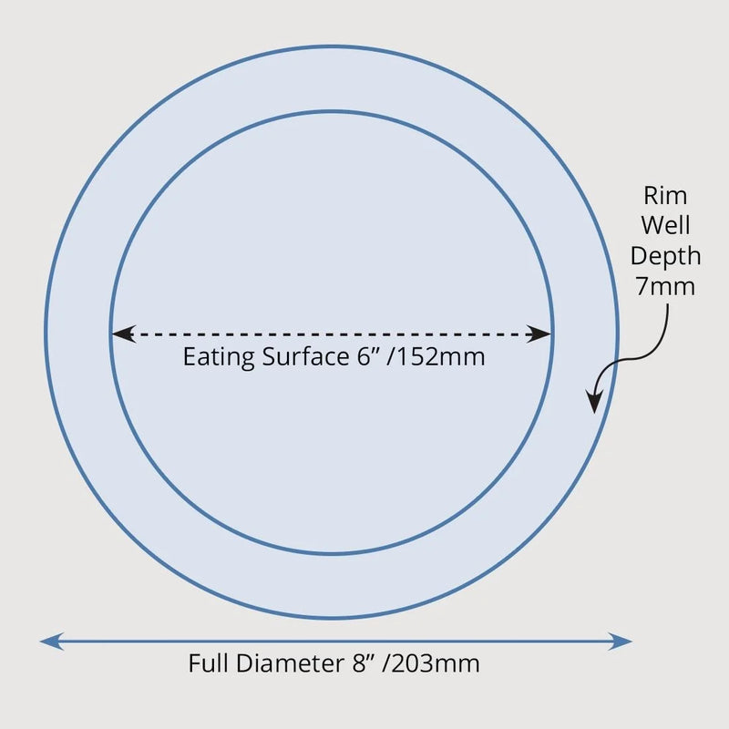 Olympia Heritage Raised Rim Plates Blue 203mm (Pack of 4)