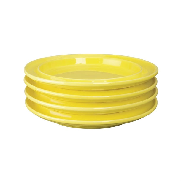 Olympia Heritage Raised Rim Plates Yellow 253mm (Pack of 4)