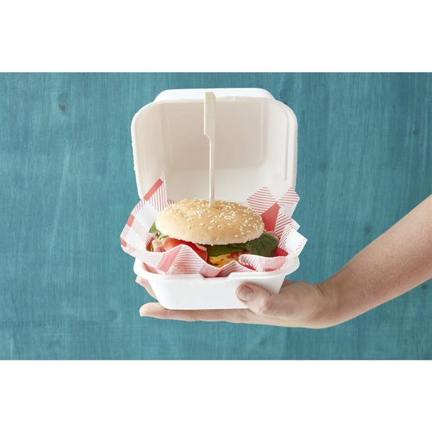 Fiesta Green Compostable Bagasse Burger Boxes with Bottom Ridges 153mm (Pack of 500)