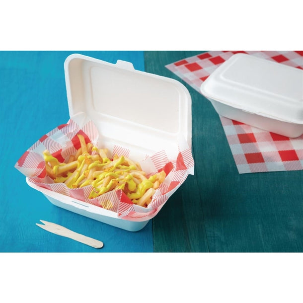 Fiesta Green Compostable Bagasse Hinged Food Containers 182mm