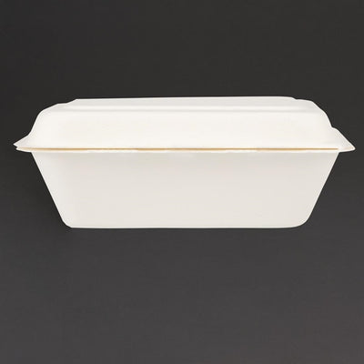 Fiesta Green Compostable Bagasse Hinged Food Containers 182mm