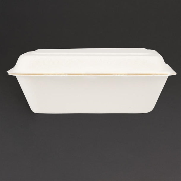 Fiesta Green Compostable Bagasse Hinged Food Containers 182mm