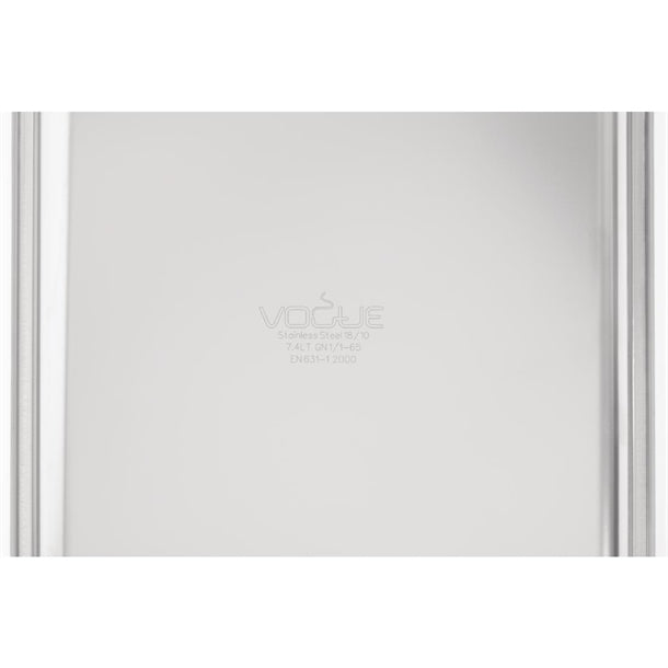 Vogue Heavy Duty Stainless Steel 1-1 Gastronorm Pan 65mm