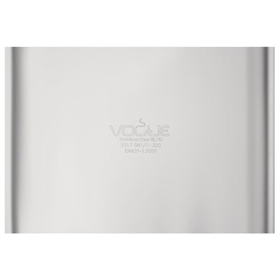 Vogue Heavy Duty Stainless Steel 1-1 Gastronorm Pan 200mm