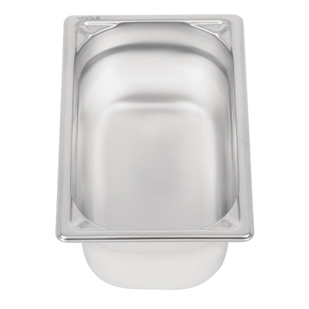 Vogue Heavy Duty Stainless Steel 1-4 Gastronorm Pan 100mm
