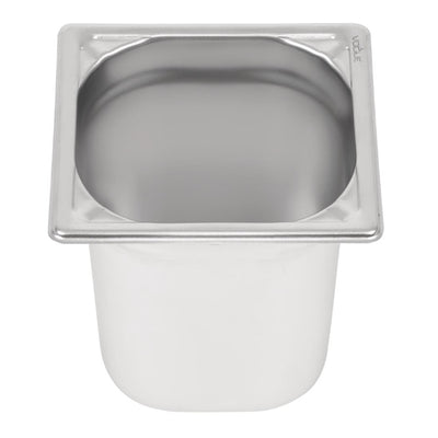 Vogue Heavy Duty Stainless Steel 1-6 Gastronorm Pan 200mm