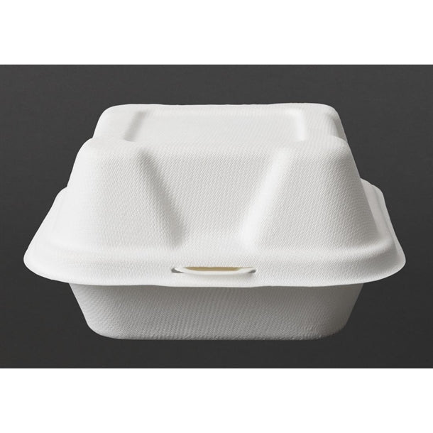Vegware Compostable Bagasse Burger Boxes 152mm (Pack of 500)