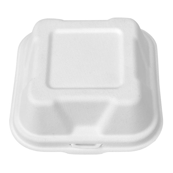 Vegware Compostable Bagasse Burger Boxes 152mm (Pack of 500)