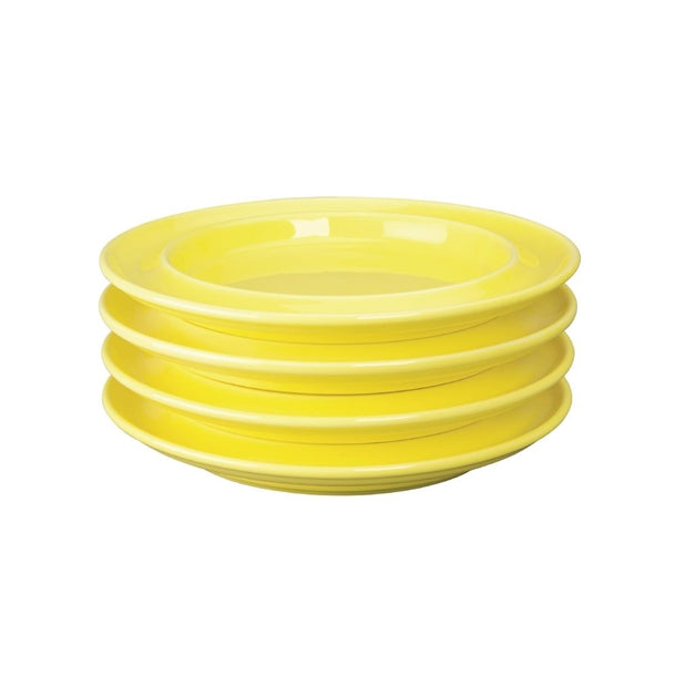 Kristallon Heritage Raised Rim Plates Yellow 205mm (Pack of 4)