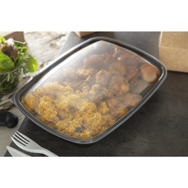 Fastpac Large Rectangular Food Container Lids 1350ml - 48oz (Pack of 150)