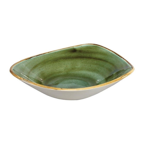 Churchill Stonecast Triangular Bowls Samphire Green 235mm (Pack of 12)