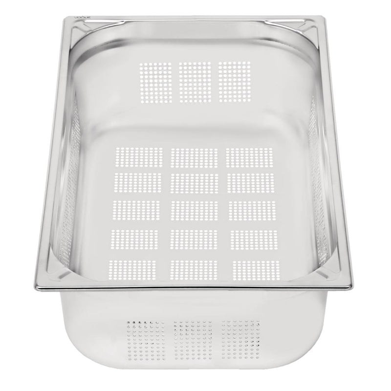 Vogue Heavy Duty Stainless Steel Perforated 1-1 Gastronorm Pan 150mm