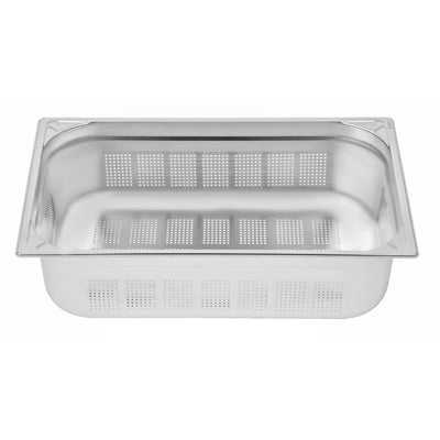 Vogue Heavy Duty Stainless Steel Perforated 1-1 Gastronorm Pan 150mm