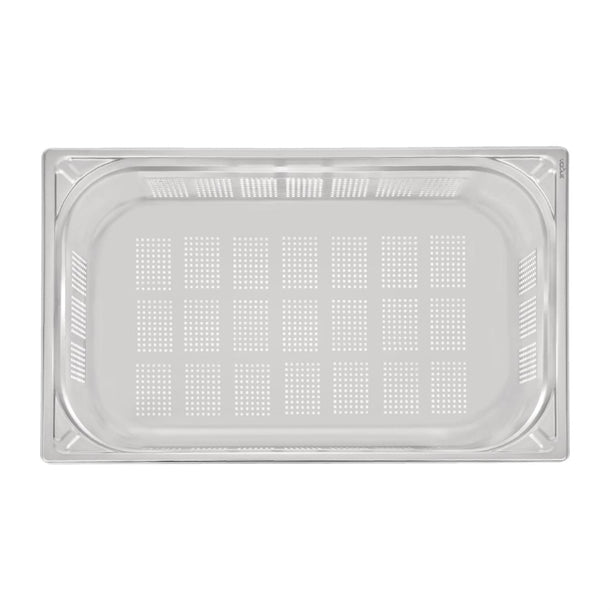 Vogue Heavy Duty Stainless Steel Perforated 1-1 Gastronorm Pan 150mm