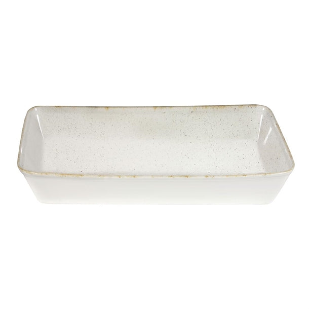 Churchill Stonecast Hints Rectangular Baking Dishes Barley White 250 x 380mm