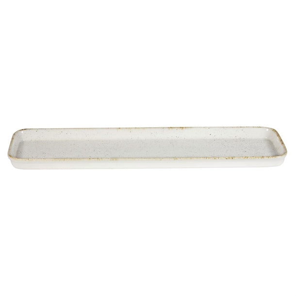 Churchill Stonecast Hints Rectangular Flat Trays Barley White 150 x 530mm