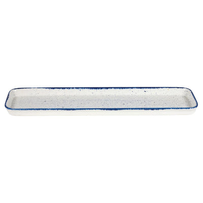 Churchill Stonecast Hints Rectangular Flat Trays Indigo Blue 150 x 530mm (Pack of 4)