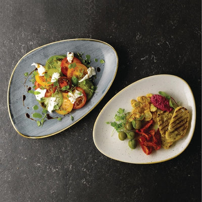 Churchill Stonecast Triangular Plates Blueberry 304mm (Pack of 6)