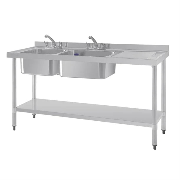 Vogue Double Sink Right Hand Drainer 1500mm