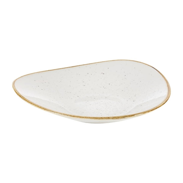 Churchill Stonecast Triangular Shallow Bowls Barley White 210mm