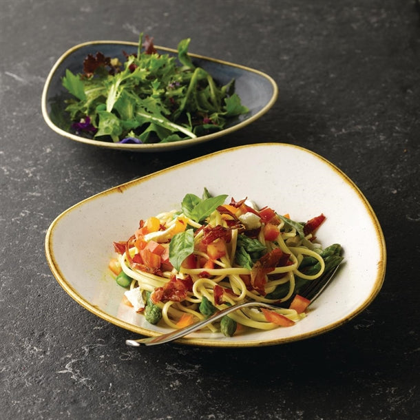 Churchill Stonecast Triangular Shallow Bowls Blueberry 272mm (Pack of 12)