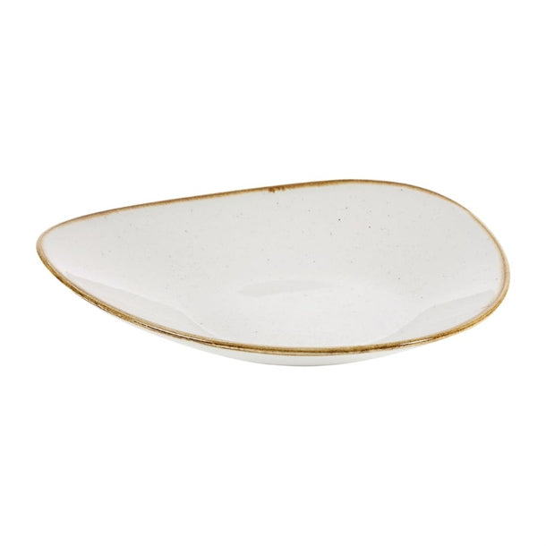 Churchill Stonecast Triangular Shallow Bowls Barley White 272mm