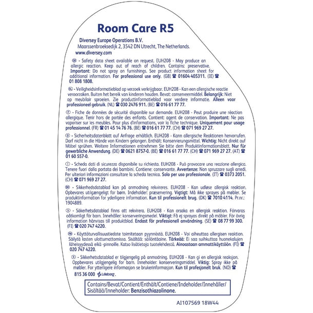 Room Care R5 Air Freshener Spray Ready To Use 750ml (6 Pack)