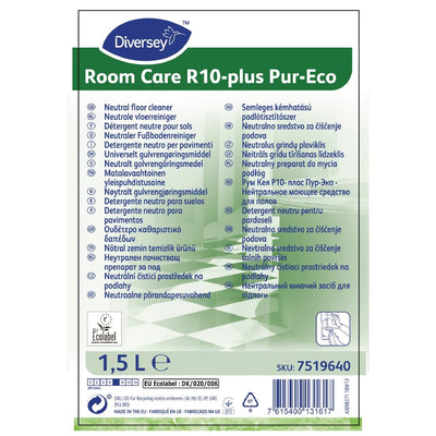 Room Care R10-plus Pur-Eco Neutral Floor Cleaner Concentrate 1.5 Litre (2 Pack)