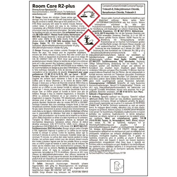 Room Care R2-plus Hard Surface Cleaner and Disinfectant Concentrate 1.5Ltr (2 Pack)