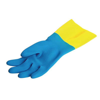 Mapa Alto LIQUID-PROOF HEAVY-DUTY Janitorial Gloves Blue And Yellow