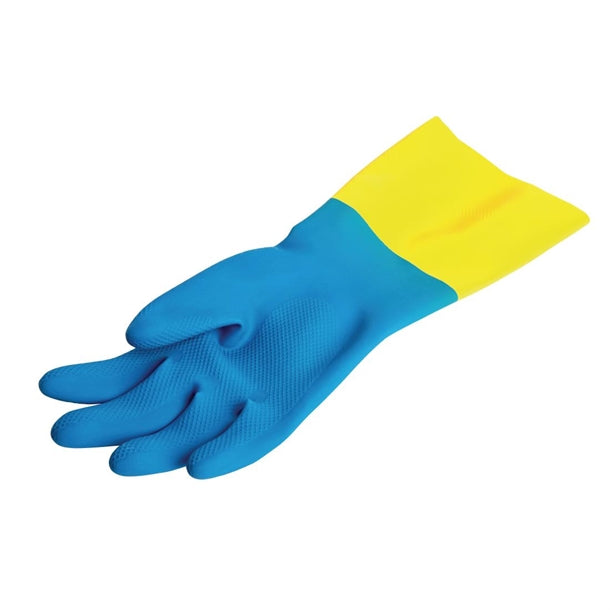 Mapa Alto LIQUID-PROOF HEAVY-DUTY Janitorial Gloves Blue And Yellow