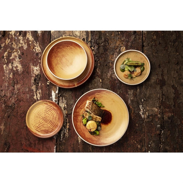 Olympia Canvas Small Rim Round Plate Sienna Rust 265mm (Pack of 6)