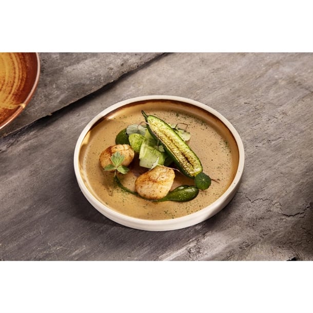 Olympia Canvas Flat Round Plate Sienna Rust 180mm (Pack of 6)