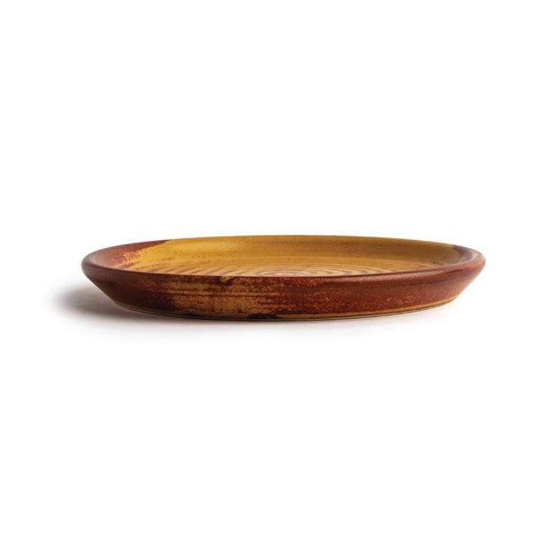 Olympia Canvas Small Rim Round Plate Sienna Rust 180mm (Pack of 6)