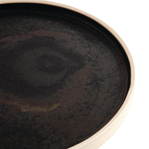 Olympia Canvas Flat Round Plate Delhi Black 250mm (Pack of 6)