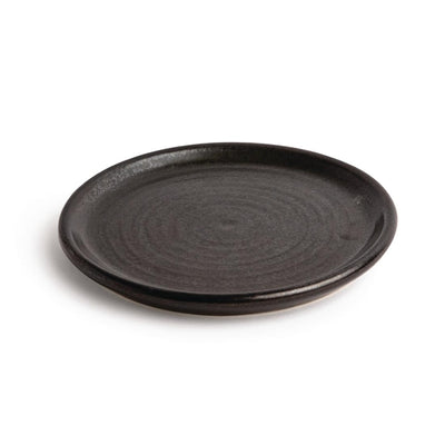 Olympia Canvas Small Rim Round Plate Delhi Black 180mm (Pack of 6)