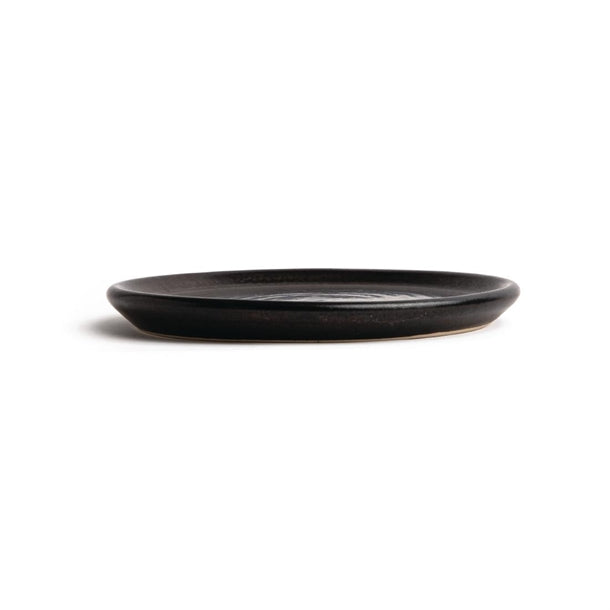 Olympia Canvas Small Rim Round Plate Delhi Black 180mm (Pack of 6)