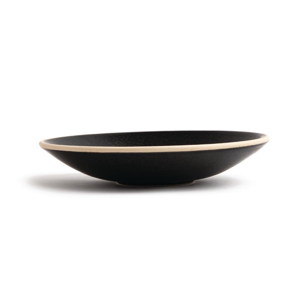 Olympia Canvas Shallow Tapered Bowl Delhi Black 200mm (Pack of 6)