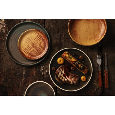 Olympia Canvas Small Rim Round Plate Sienna Rust 180mm (Pack of 6)