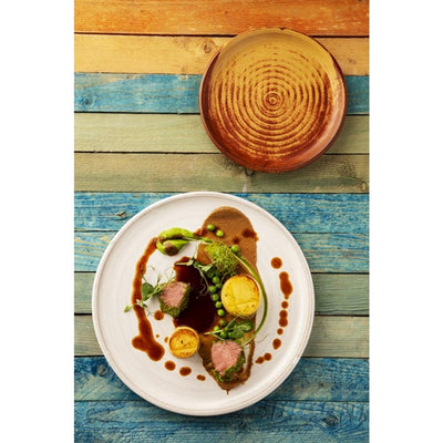 Olympia Canvas Small Rim Round Plate Murano White 265mm (Pack of 6)