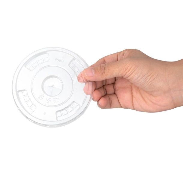 Fiesta Green Compostable PLA Cold Cup Flat Lids 12oz - 16oz - 20oz (Pack of 1000)