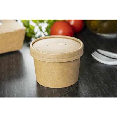 Colpac Recyclable Kraft Microwavable Soup Cups 225ml - 8oz (Pack of 500)