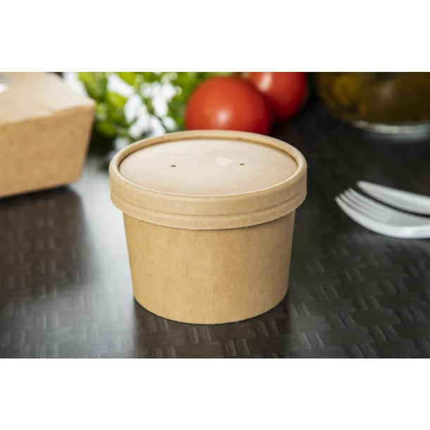 Colpac Recyclable Kraft Microwavable Soup Cups 225ml - 8oz (Pack of 500)