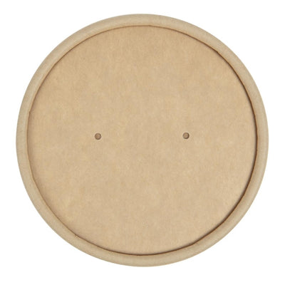 Colpac Recyclable Kraft Microwavable Soup Cup Lids 8oz and 12oz (Pack of 500)