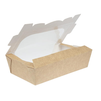 Colpac Recyclable Kraft Tuck-Top Salad Boxes With Window 1000ml - 35oz (Pack of 200)