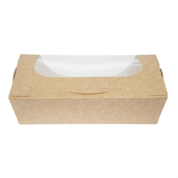Colpac Recyclable Kraft Tuck-Top Salad Boxes With Window 1000ml - 35oz (Pack of 200)