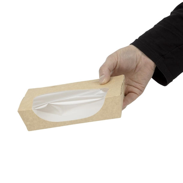 Colpac Recyclable Kraft Tuck-Top Salad Boxes With Window 1000ml - 35oz (Pack of 200)