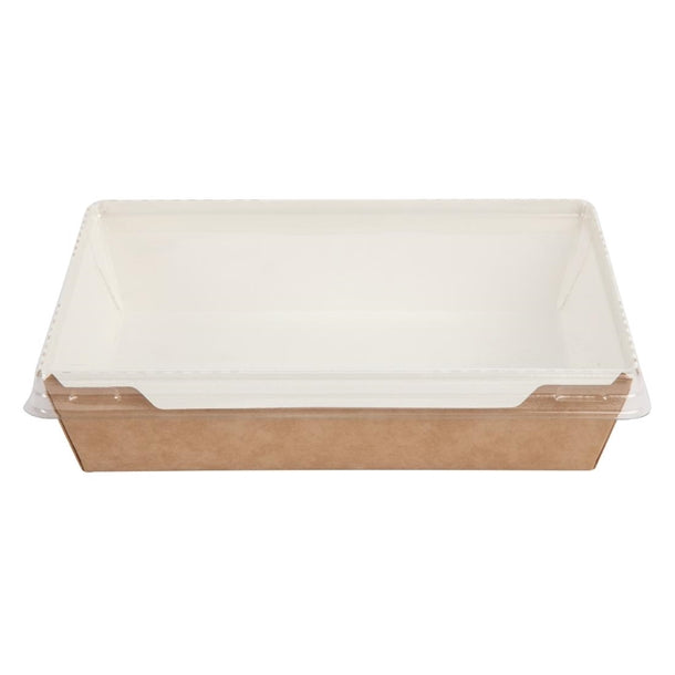 Colpac Fuzione Recyclable Paperboard Food Trays With Lid 1000ml - 35oz