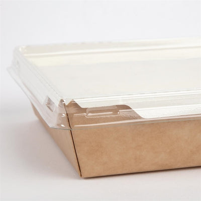 Colpac Fuzione Recyclable Paperboard Food Trays With Lid 1000ml - 35oz