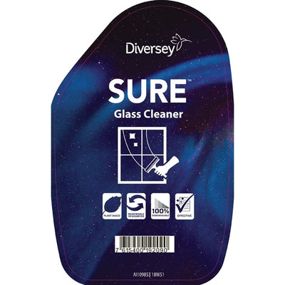 SURE Glass Cleaner - Interior and Surface Cleaner Refill Bottles 750ml (6 Pack)